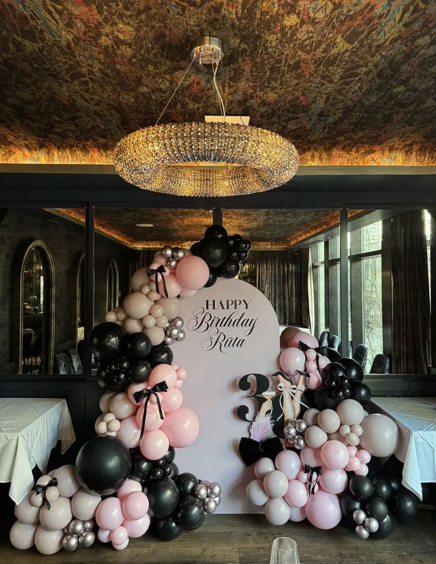 Black & blush milestone birthday