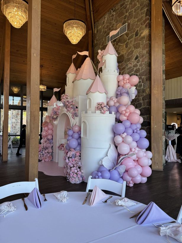 Castle with lavender garland