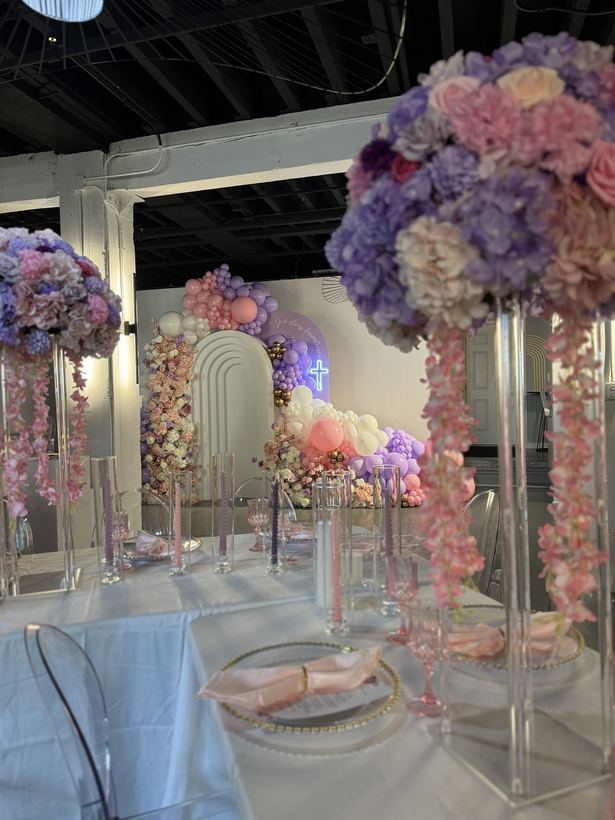 Tall floral tablescape