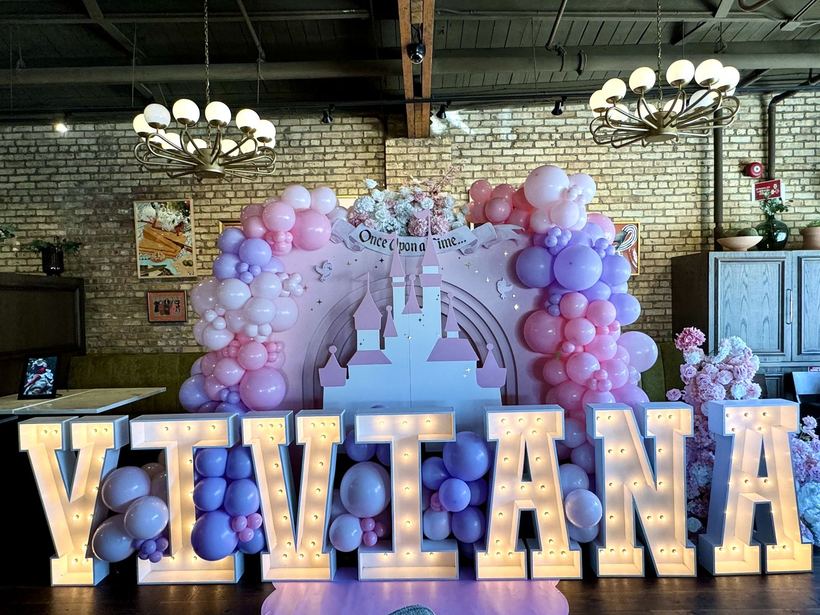 Princess castle with marquee name